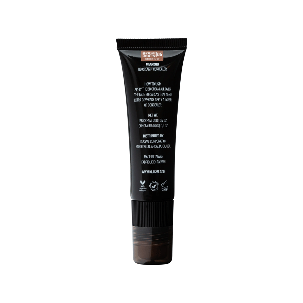 Klasme Base Líquida 20g + Corretivo 5,5g Wear&GO BB Cream And Concealer SPF50
