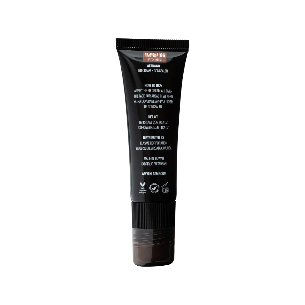 Klasme Base Líquida 20g + Corretivo 5,5g Wear&GO BB Cream And Concealer SPF50