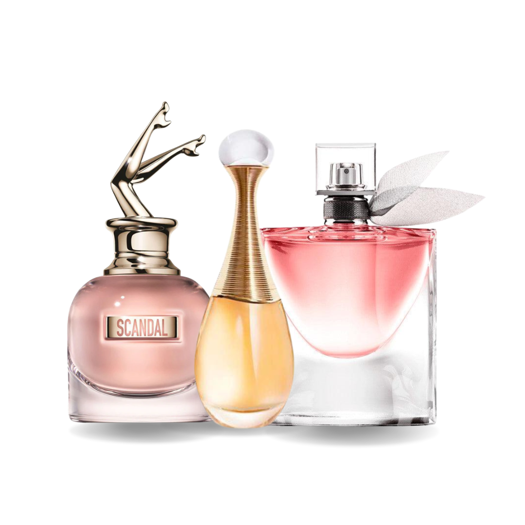 BLACK FRIDAY: Combo de 3 Perfumes Jean Paul Gaultier SCANDAL, Dior J'ADORE y Lancôme LA VIE EST BELLE (Eau de Parfum)
