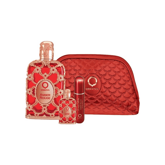 Orientica Kit Amber Rouge Eau de Parfum Feminino + Miniatura + Necessaire + Atomizador