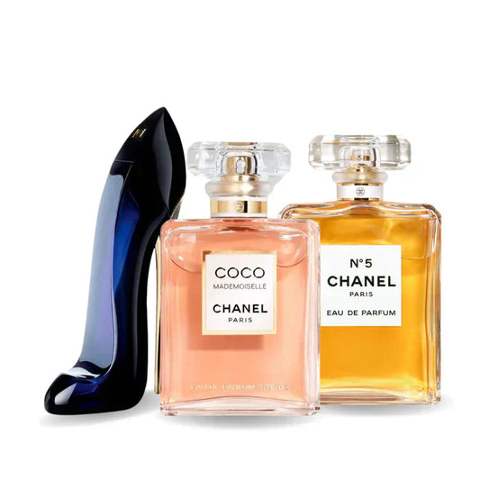 BLACK FRIDAY: Combo de 3 Perfumes GOOD GIRL, COCO MADEMOISELLE e Chanel Nº5 100ml