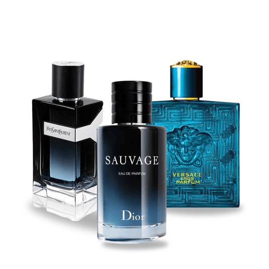 BLACK FRIDAY: Combo de 3 Perfumes Dior SAUVAGE, Yves Saint Laurent Y MEN e Versace EROS 100ml