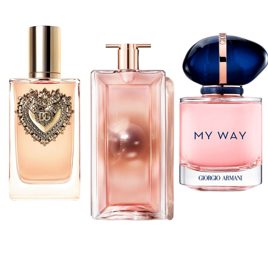BLACK FRIDAY: Combo de 3 Perfumes Dolce & Gabanna Devotion, My Way Giorgi Armani, e Lancôme Idôle 100ml