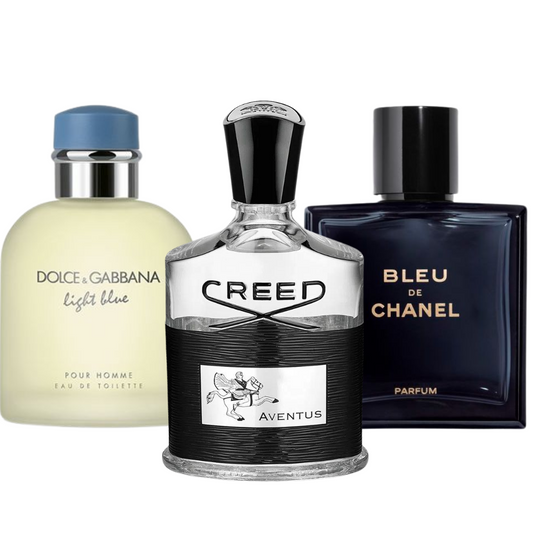 BLACK FRIDAY: Combo de 3 Perfumes Bleu de Chanel, Creed Aventus,e Light Blue Dolce Gabbana 100ml