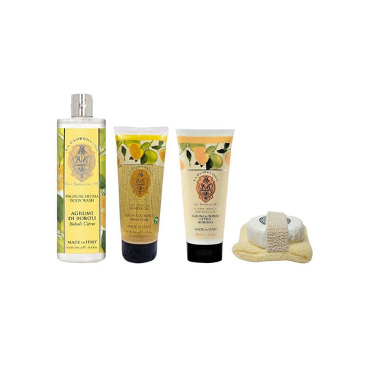 La Florentina Kit SPA Boboli Citrus Sabonete Líquido + Sabonete + Loção + Gel + Esponja