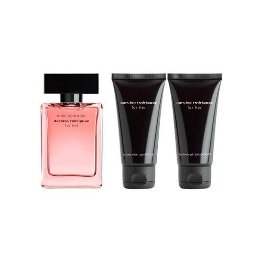 Narciso Rodriguez Kit Musc Noir Rose Eau de Parfum Feminino + Body Lotion + Shower Gel