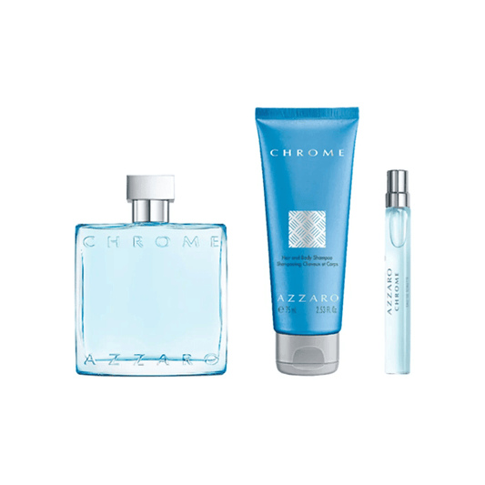 Azzaro Kit Chrome Eau de Toilette Masculino + Travel Size + Shower Gel